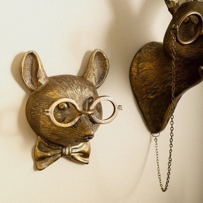 Decoración de pared de cabeza de animal 3D de vida silvestre para el hogar