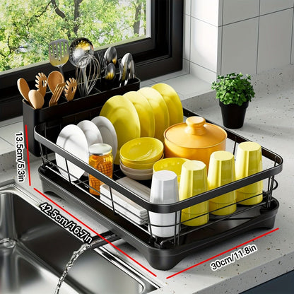 BLACKNEST – Dish Drying Rack with Stylish Utensil Holder