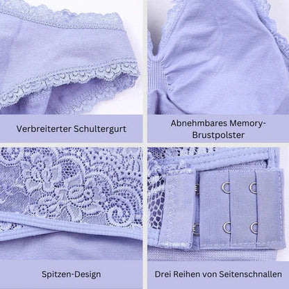 Wireless Bra Lace Cross-Front Removable Pads