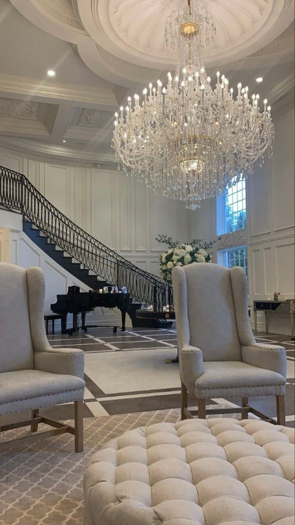 Grand Tiered Crystal Chandelier 35-90 Bulbs Dimmable LED Foyer Statement Lighting for High Ceilings Entryway Staircase Hotel Lobby