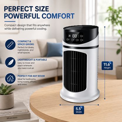 Compact Personal Cooler – Windowless Evaporative Air Cooler for Bedroom, Office & Small Spaces – Portable Desktop Cooling Unit for Home &