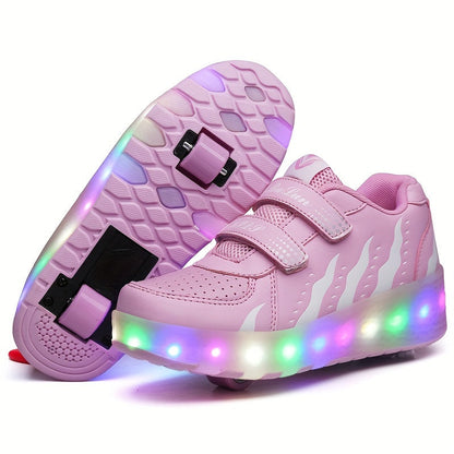LED Light-Up Roller Sneakers for Kids | Detachable Wheels | Fun Glow Shoes for Girls & Boys