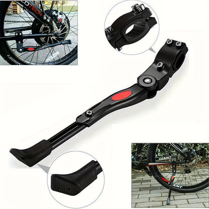 Adjustable Bike Kickstand 12.9-14.9 Inches Aluminum Side Stand for Road Hybrid Commuter E-Bikes Universal Fit Lightweight