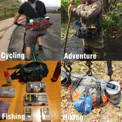 Lightweight Waterproof Running Belt Bag with Bottle Holders for Hiking, Jogging & Travel
