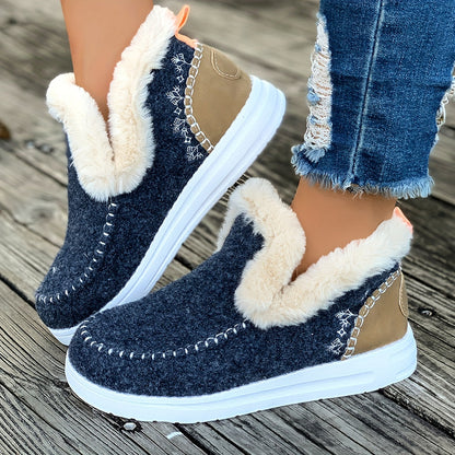 Women's Plush-Lined Slippers – Non-Slip Indoor House Shoes with Cozy Fleece for Winter Warmth & Everyday Comfort at Home