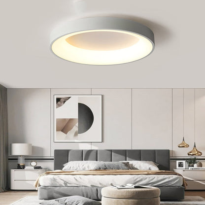 Round Flush Mount LED Fixture Iron Acrylic Low Profile for Bedroom Hallway Living Room Kitchen Dining Room Modern Minimalist Slim Design