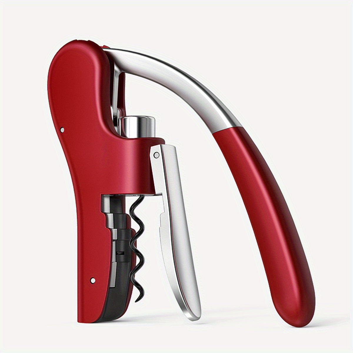 Lever-Action Wine Opener Metal & Plastic 5.5 x 3 Inch Ergonomic Handle Bar Tool for Red & White Bottles Home Dining Restaurant Hospitality