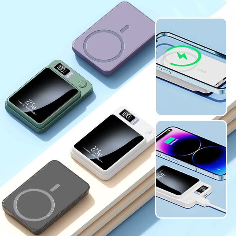 Portable Battery Pack 20000mAh Wireless Charging Power Bank with LED Display for Smartphones Tablets iPhone Android Travel Emergency Backup