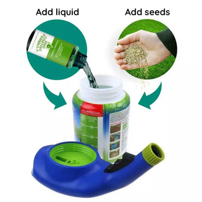 Grass Seed Coating Spray for Bare Lawn Patches – Hydro Seeding Solution for Yard Repair, Turf Restoration & Dense Green Coverage