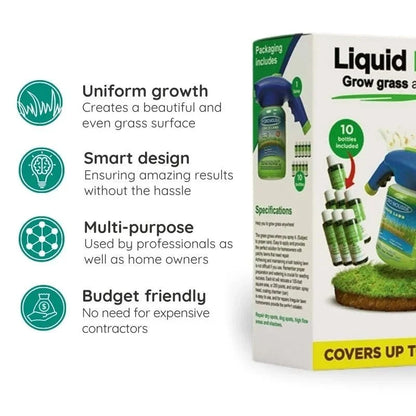 Grass Seed Coating Spray for Bare Lawn Patches – Hydro Seeding Solution for Yard Repair, Turf Restoration & Dense Green Coverage
