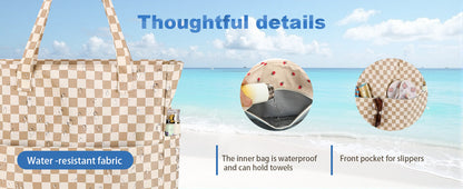 Bolso de playa extragrande con compartimento impermeable, bolso de playa resistente al agua para piscina y natación, bolso tipo tote para viajes