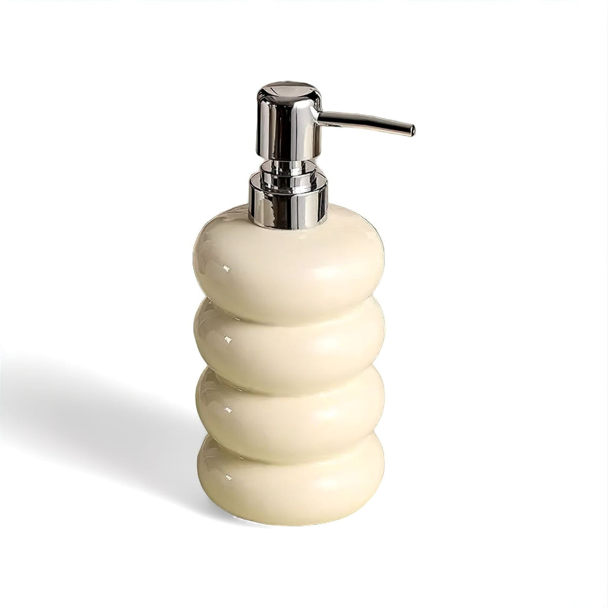 Liquid Soap Pump Dispenser for Bathroom & Kitchen Counter 14 fl oz Ceramic Lotion Bottle Holder Handwash Station Accessory Modern Countertop