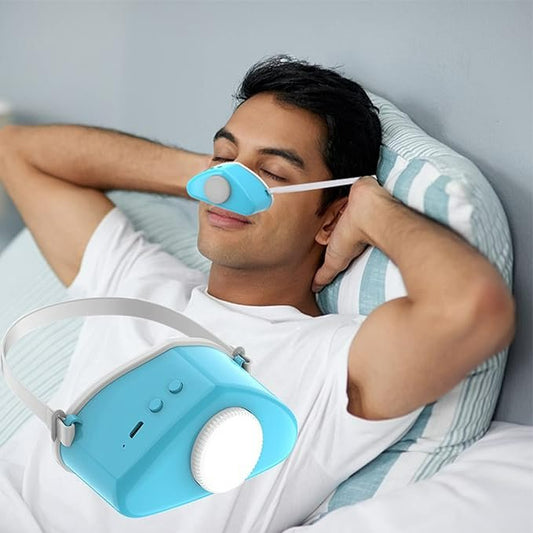 Dispositivo inalámbrico de alivio para la apnea del sueño: sistema de flujo de aire nasal recargable para reducir los ronquidos y mejorar la respiración nocturna en adultos