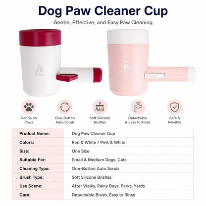 Ortekor Electric Dog Paw Cleaner Cup for Muddy Walks - One-Button Paw Washer Helps Keep Floors, Couches & Car Seats Clean