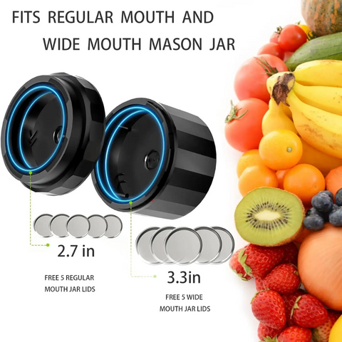 Kit sellador para frascos tipo Mason | Sellador al vacío eléctrico para almacenamiento hermético de alimentos | Herramienta de conservación rápida para productos secos