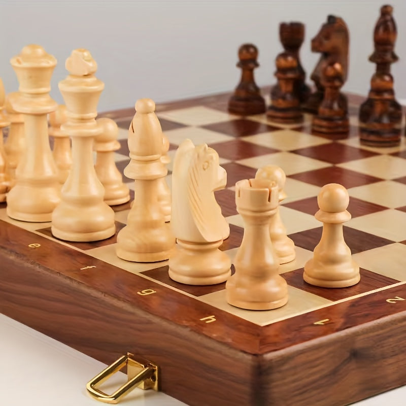 Solid Wood Chess Board Game Set with Extra Queens for Tournament & Casual Play at Home