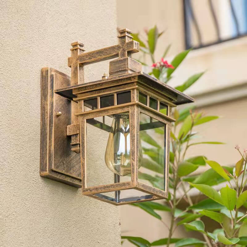 Outdoor Wall Sconce Aluminum Weather-Resistant Lantern for Porch Patio Garden Entryway Exterior Lighting 110V-240V E27 Socket