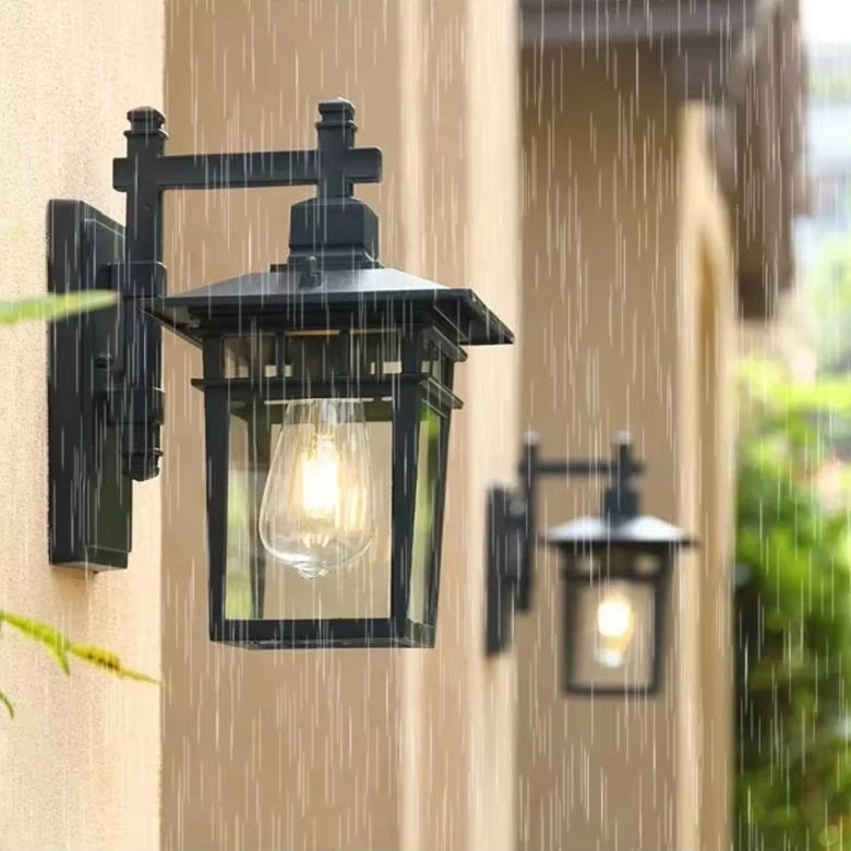 Outdoor Wall Sconce Aluminum Weather-Resistant Lantern for Porch Patio Garden Entryway Exterior Lighting 110V-240V E27 Socket