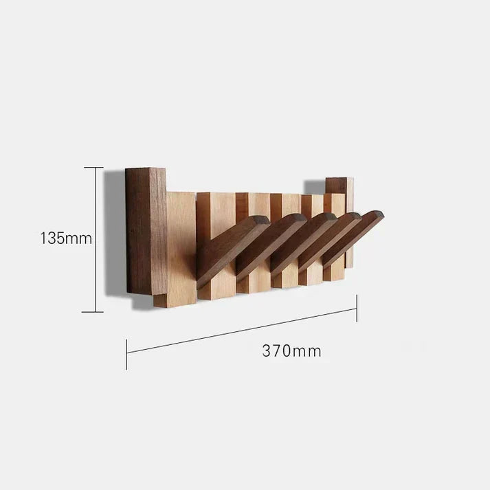 Musical Instrument Wall Mounted Coat Rack with Wooden Hooks for Entryway Storage Organizer 4 6 8 Pegs Hanging Rail Space Saving Design