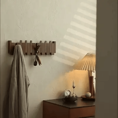 Wall-Mounted Coat Rack with Wooden Piano Key Design for Entryway