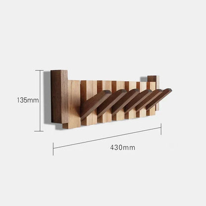 Musical Instrument Wall Mounted Coat Rack with Wooden Hooks for Entryway Storage Organizer 4 6 8 Pegs Hanging Rail Space Saving Design