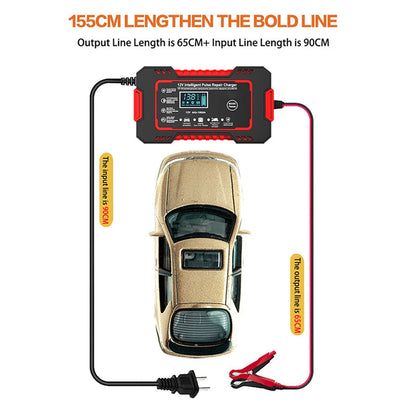 12V 6A Smart Battery Maintainer with Pulse Repair & Auto Shutoff for Cars, Motorcycles & SUVs