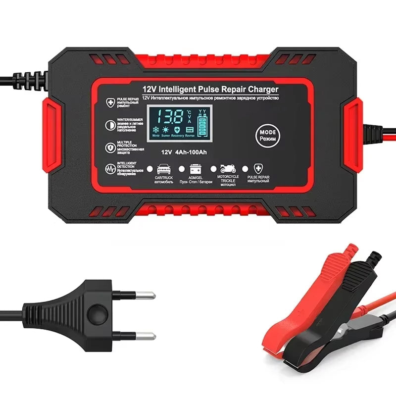 12V 6A Smart Battery Maintainer with Pulse Repair & Auto Shutoff for Cars, Motorcycles & SUVs