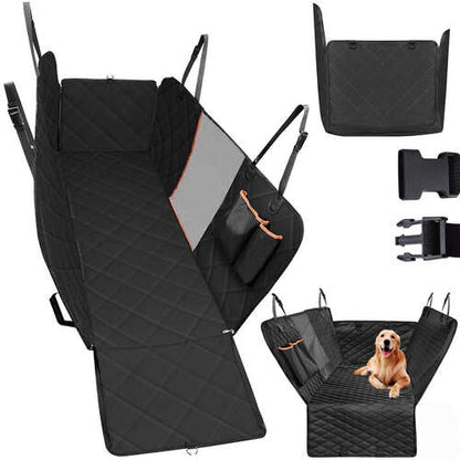 Dog Car Seat Cover Waterproof Backseat Extender Protector with Memory Foam for SUV Truck Travel Universal Fit Tear-Resistant Pet Mat