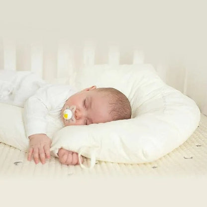 Baby Sleep Cushion with Contoured Head Cradle and Cinchable Side Bolsters for Newborns to Toddlers