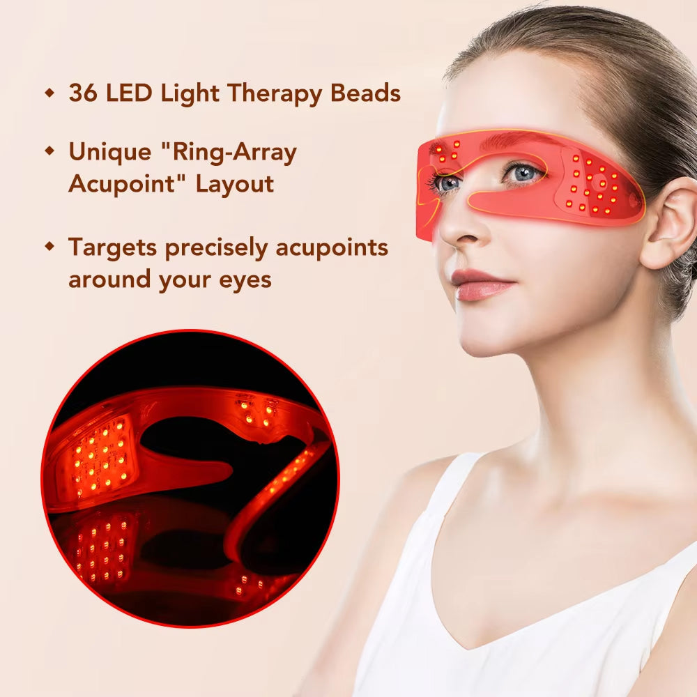 LED Eye Massager with Vibration & Light Therapy for Tired Eyes, Dark Circles & Puffiness – Rechargeable Eye Care Device