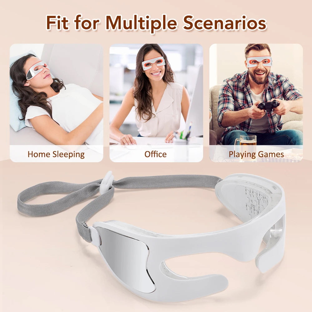 LED Eye Massager with Vibration & Light Therapy for Tired Eyes, Dark Circles & Puffiness – Rechargeable Eye Care Device