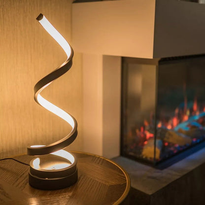 Curved Metal Desk Lamp with Dimmable LED Light and 3 Color Modes for Bedroom Office and Living Room