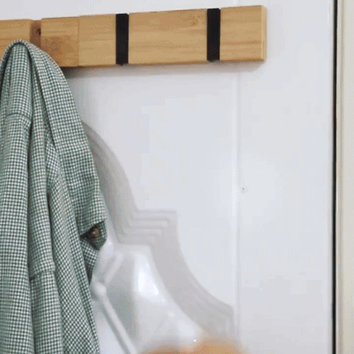 Fiora Wall Hook Rack - Natural Bamboo, Space-Saving Coat Hooks for Wall