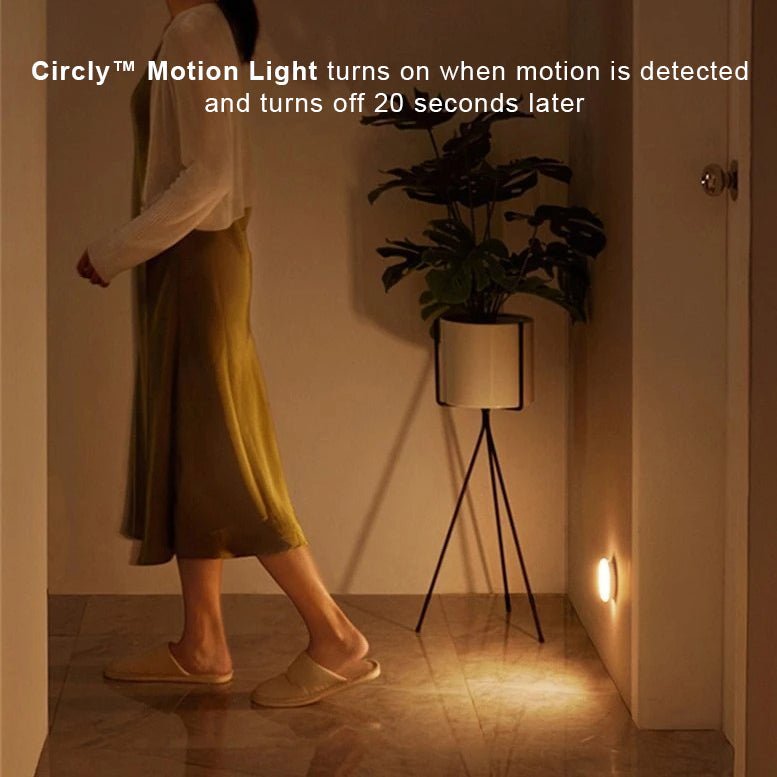 USB Rechargeable Motion Sensor Night Light – Round 3-Inch Puck Light for Closets, Hallways & Stairs – Auto On/Off Sensor Lamp – Battery