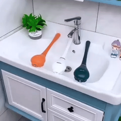 Escobilla de baño Tresco - Silicona flexible con soporte de secado rápido, montaje en pared