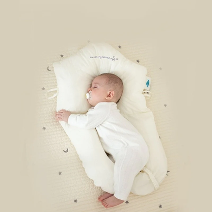 Infant Head Support Sleep Pillow – Ergonomic Cotton Cushion for Newborns & Toddlers – Cradle & Crib Pillow with Memory Fiber Fill