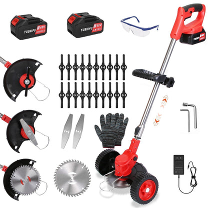 Cortacésped eléctrico, desbrozadora eléctrica, perfilador de césped, cortadora de pasto a batería, recortadora de césped a batería con ruedas