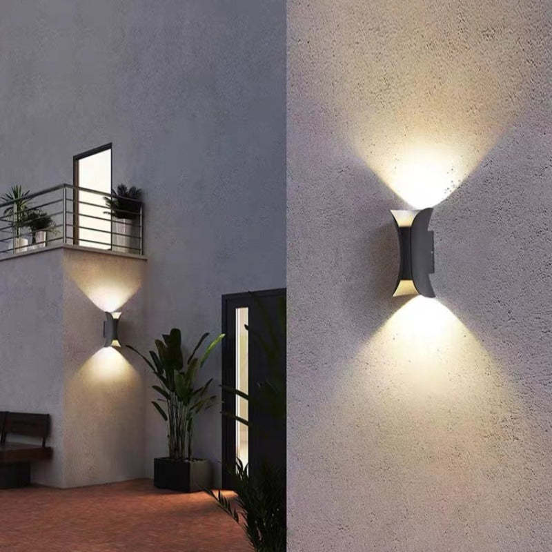 Architectural LED Sconce Fixture Up Down Light Metal Weatherproof Exterior for Entrance Patio Porch Driveway Terrace Modern Minimalist Ambie