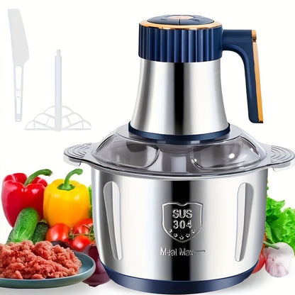 Electric Multi-Function Chopper 5 Liter Stainless Steel Bowl 6-Blade System for Meat Vegetables Herbs Onions Garlic Home Kitchen Appliance 5