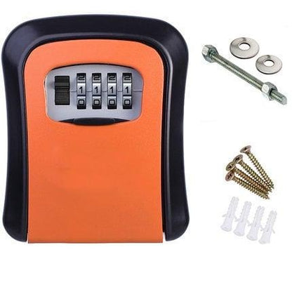 Steel Wall-Mount Lockbox for Keys and Access Cards with Programmable Combination Security Code