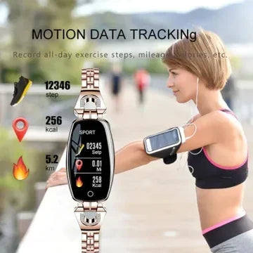 Rastreador de actividad física inteligente con monitor de frecuencia cardíaca y presión arterial para mujer
