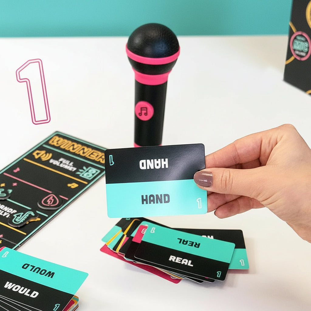 Ortekor Karaoke Challenge | Fun Party Game with Microphone & Card Prompts | Engaging Group Activity for All Ages