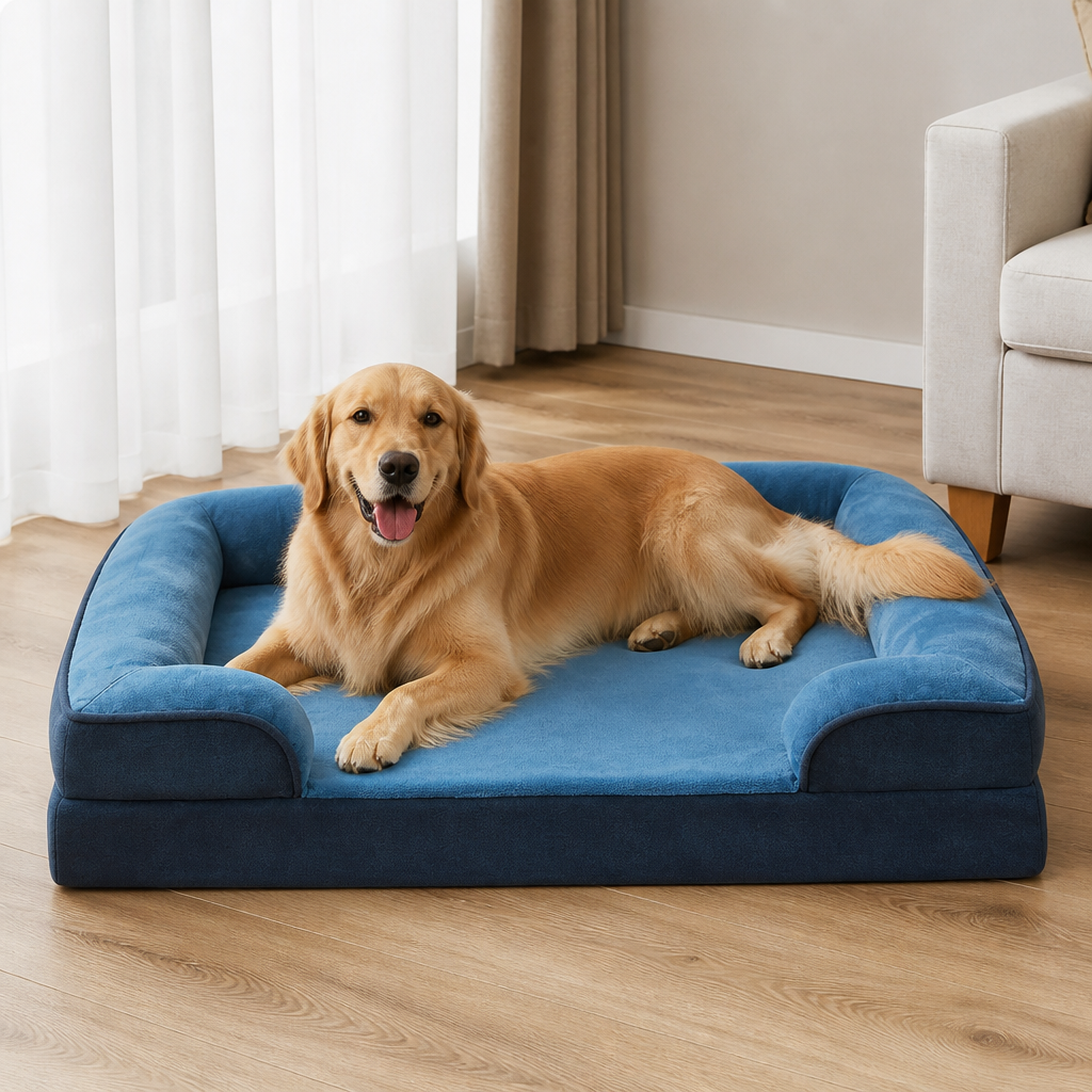Ortekor Orthopedic Egg-Crate Foam & Non-Slip Dog Bed (Removable Washable Cover)