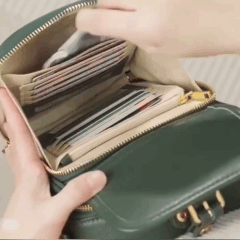 Bolso cruzado de doble bolsillo Ortekor | Piel sintética con cremalleras antirrobo | Accesorio elegante para mayor libertad de movimiento