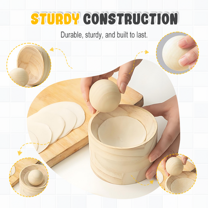 Dumpling Maker | Wooden Dough Press | Stick-Resistant Surface | DumpliForm