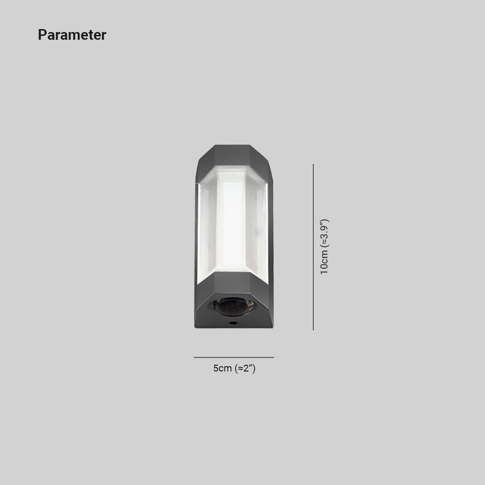 Outdoor LED Wall Sconce Dual-Light Up Down Modern Metal Waterproof Fixture for Porch Patio Entryway Black White Finish Geometric Exterior
