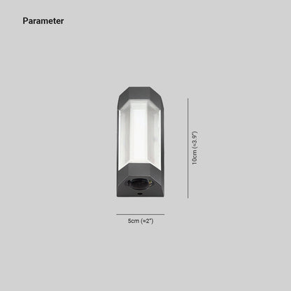 Outdoor LED Wall Sconce Dual-Light Up Down Modern Metal Waterproof Fixture for Porch Patio Entryway Black White Finish Geometric Exterior