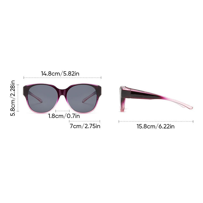 Polarized Over-Prescription Sunglasses Cat-Eye Style UV400 Protection Lightweight Flexible Frame for Outdoor Driving Fishing