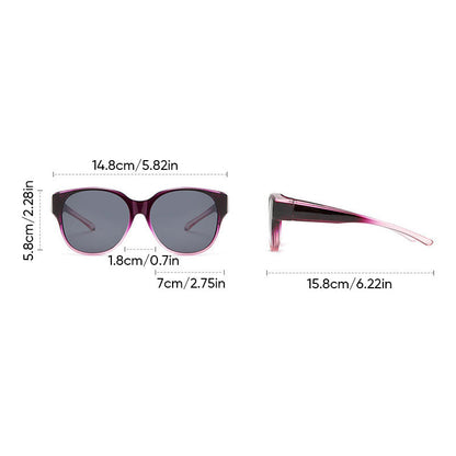 Polarized Over-Prescription Sunglasses UV400 Cat-Eye Wraparound Shades for Women & Men Driving Fishing Outdoor