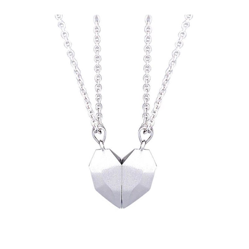 Magnetic Heart Pendant Necklaces for Couples – Matching His & Hers Set with Gold-Plated Finish – Two Interlocking Hearts – Gift for